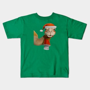 Adorable Cute Camel Wearing Santa Hat Christmas Kids T-Shirt